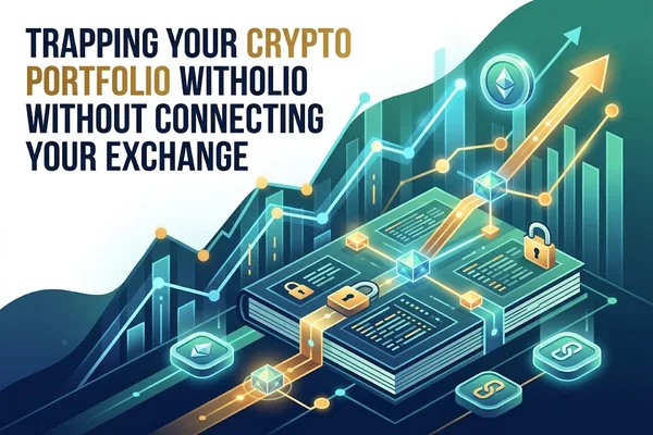 Eine einfache Übersicht eines Krypto-Portfolios mit Coins, Preisen und Notizen, ohne Börsen-Verbindung